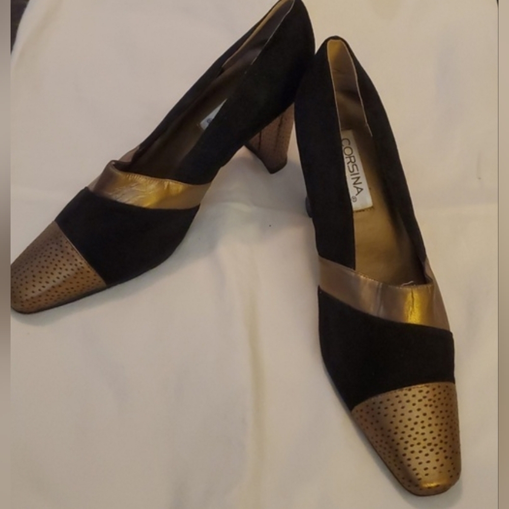 Vintage Corsina Flex "Lucille" Women's Block Heel Pumps Shoes Size 9B - Picture 3 of 10